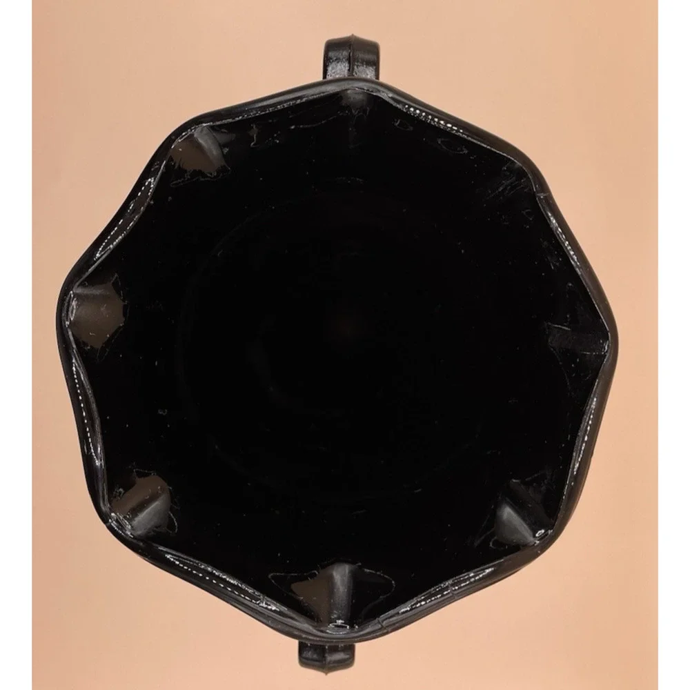 Vintage L.E. Smith Black Amethyst Glass Vase- Art Deco Two Dancing Nymphs